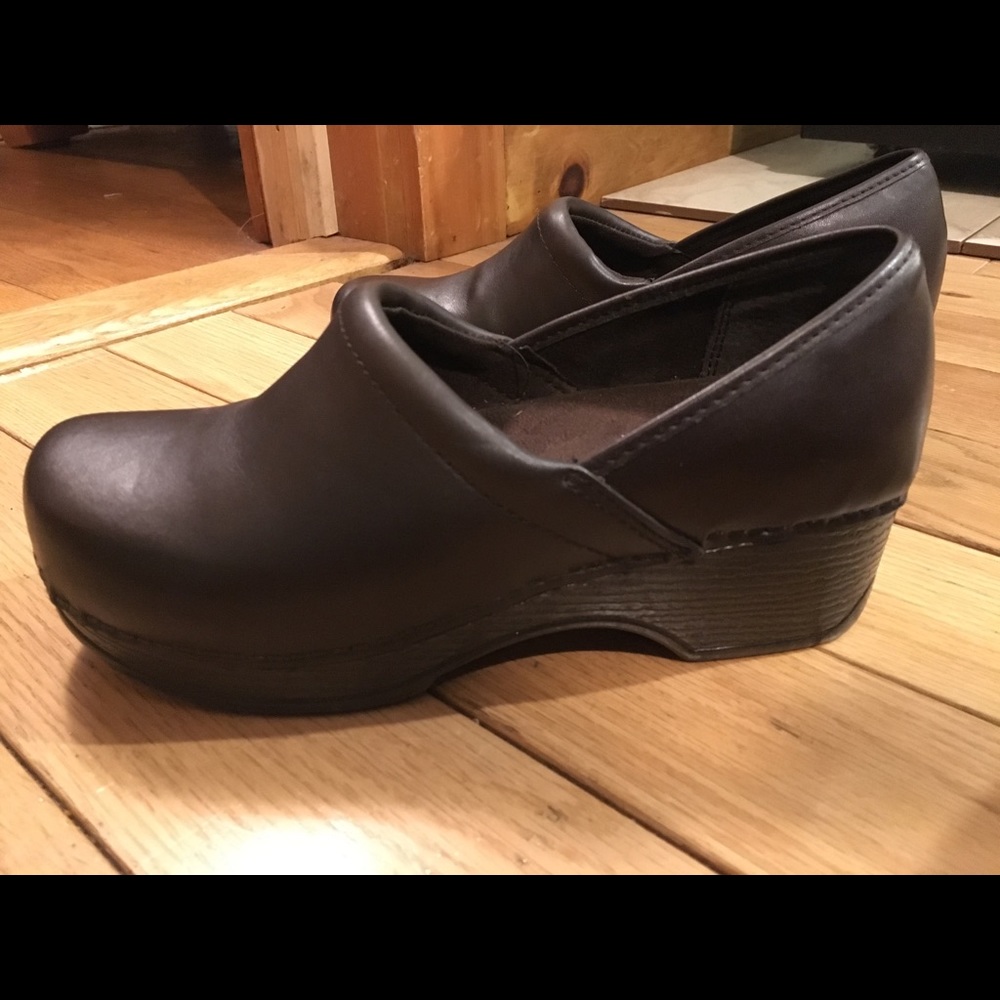 Brown clogs
